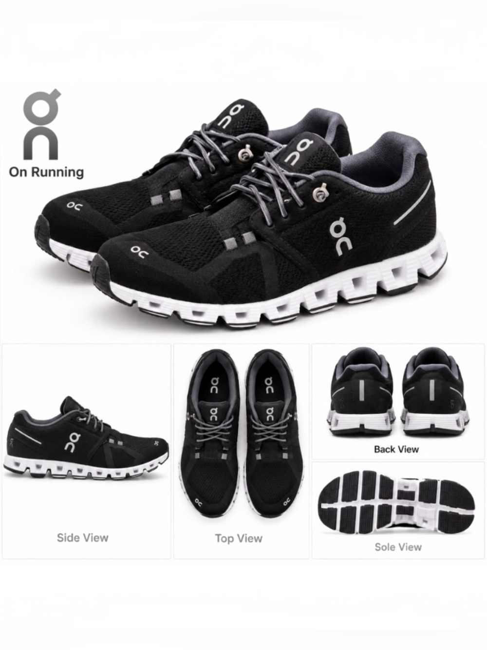 On Running Women’s Black & Gray Athletic Sneakers size 7